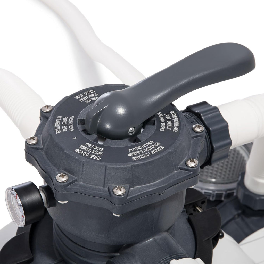 Intex 26651EG Krystal Clear 16 Inch 3,000 GPH Above Ground Pool Sand Filter Pump with Automatic Timer, GFCI, and 6 Function Control, Gray